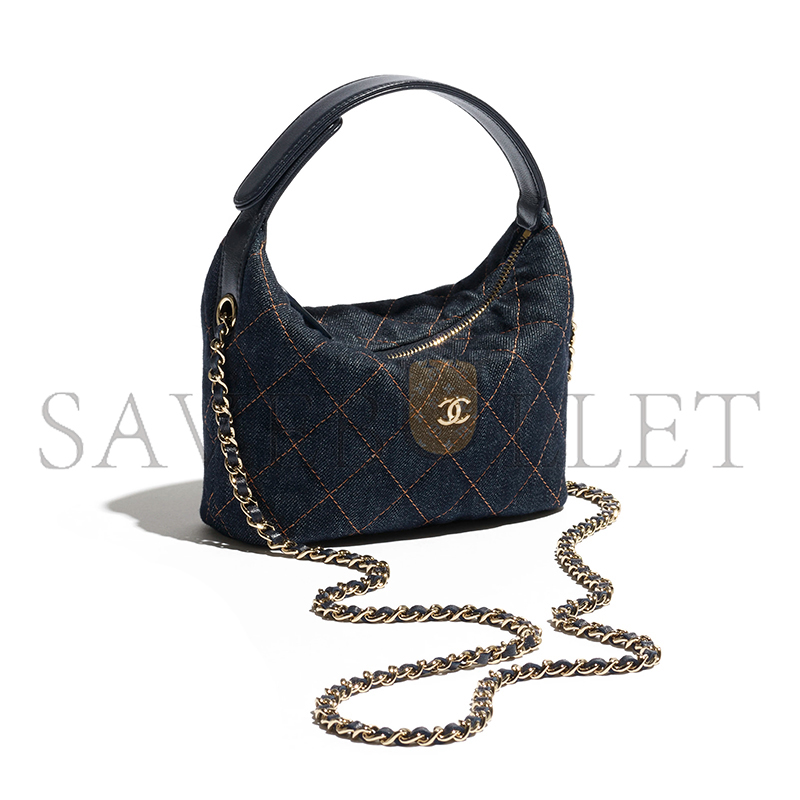 CHANEL CLASSIC CLUTCH WITH CHAIN DENIM AP4386 (21.5*19*7.5cm)